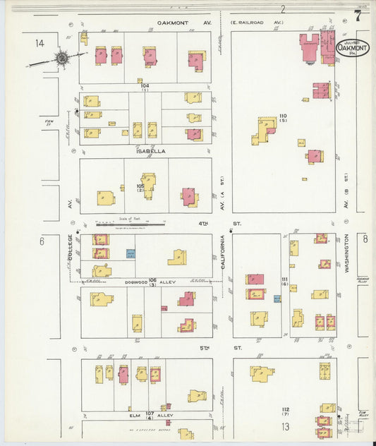 Sanborn Fire Insurance Map from Oakmont, Allegheny County, Pennsylvania (1921), Sheet #0007 - Historic Sanborn Fire Insurance Map Print, vintage old map wall art, antique decor, genealogy gift, Pennsylvania Pennsylvania map