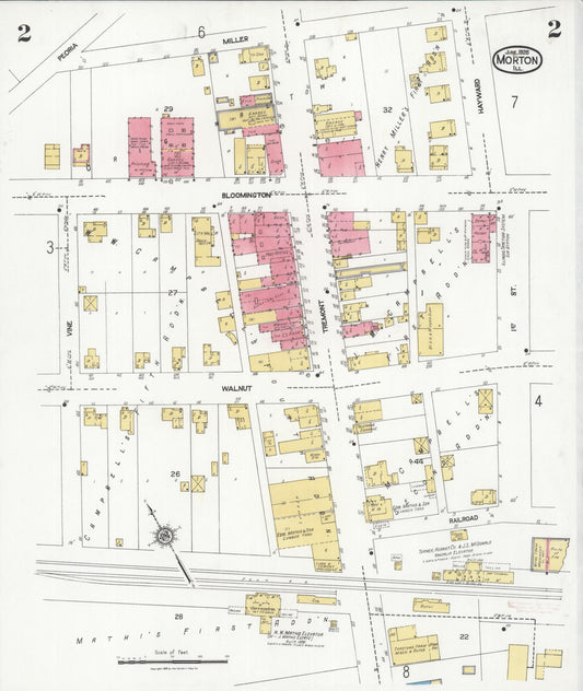 Sanborn Fire Insurance Map from Morton, Tazewell County, Illinois (1926), Sheet #0002 - Historic Sanborn Fire Insurance Map Print, vintage old map wall art, antique decor, genealogy gift, Illinois Illinois map