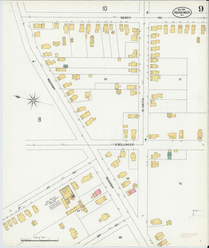 Sanborn Fire Insurance Map from Herkimer, Herkimer County, New York (1900), Sheet #0009 - Complete Map Set gallery image, historic Sanborn map, vintage wall art, New York New York