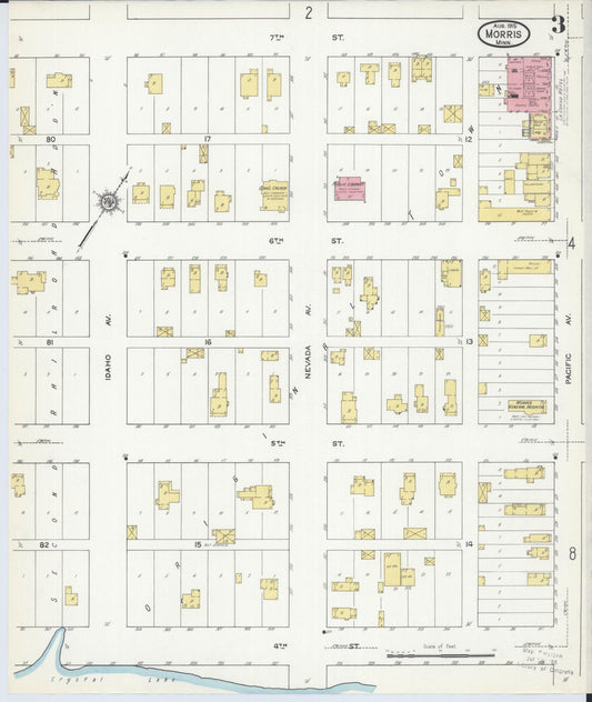 Sanborn Fire Insurance Map from Morris, Stevens County, Minnesota (1915), Sheet #0003 - Historic Sanborn Fire Insurance Map Print, vintage old map wall art, antique decor, genealogy gift, Minnesota Minnesota map