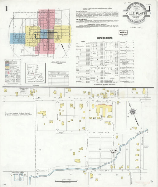 Sanborn Fire Insurance Map from Ville Platte, Evangeline Parish, Louisiana. (1938) – Historic Sanborn Fire Insurance Map Print