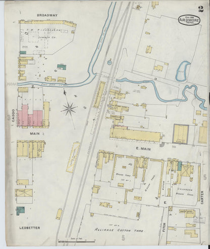Sanborn Fire Insurance Map from Ardmore, Carter County, Oklahoma (1894), Sheet #0002 - Complete Map Set gallery image, historic Sanborn map, vintage wall art, Oklahoma Oklahoma