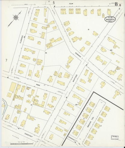 Sanborn Fire Insurance Map from Andover, Essex County, Massachusetts (1911), Sheet #0008 - Complete Map Set gallery image, historic Sanborn map, vintage wall art, Massachusetts Massachusetts