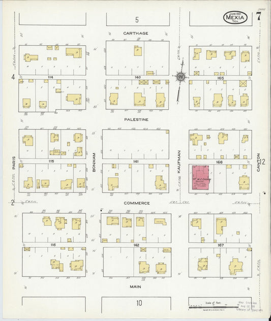Sanborn Fire Insurance Map from Mexia, Limestone County, Texas (1921), Sheet #0007 - Historic Sanborn Fire Insurance Map Print, vintage old map wall art, antique decor, genealogy gift, Texas Texas map