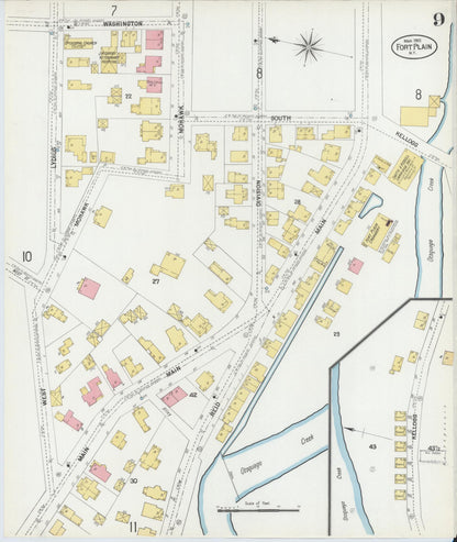 Sanborn Fire Insurance Map from Fort Plain, Montgomery County, New York (1901), Sheet #0009 - Complete Map Set gallery image, historic Sanborn map, vintage wall art, New York New York