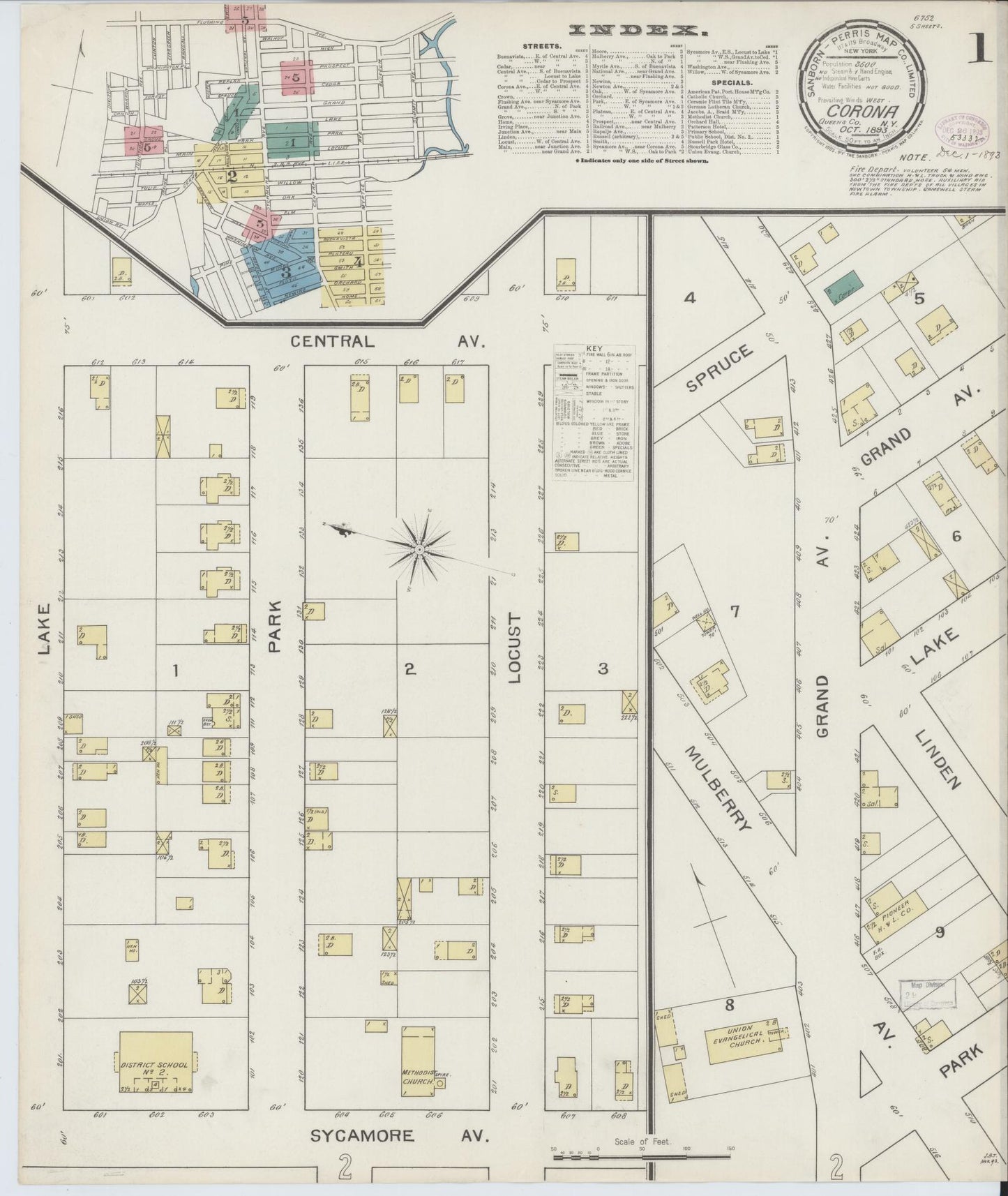 Sanborn Fire Insurance Map from Corona, Queens County, New York. (1893) – Historic Sanborn Fire Insurance Map Print