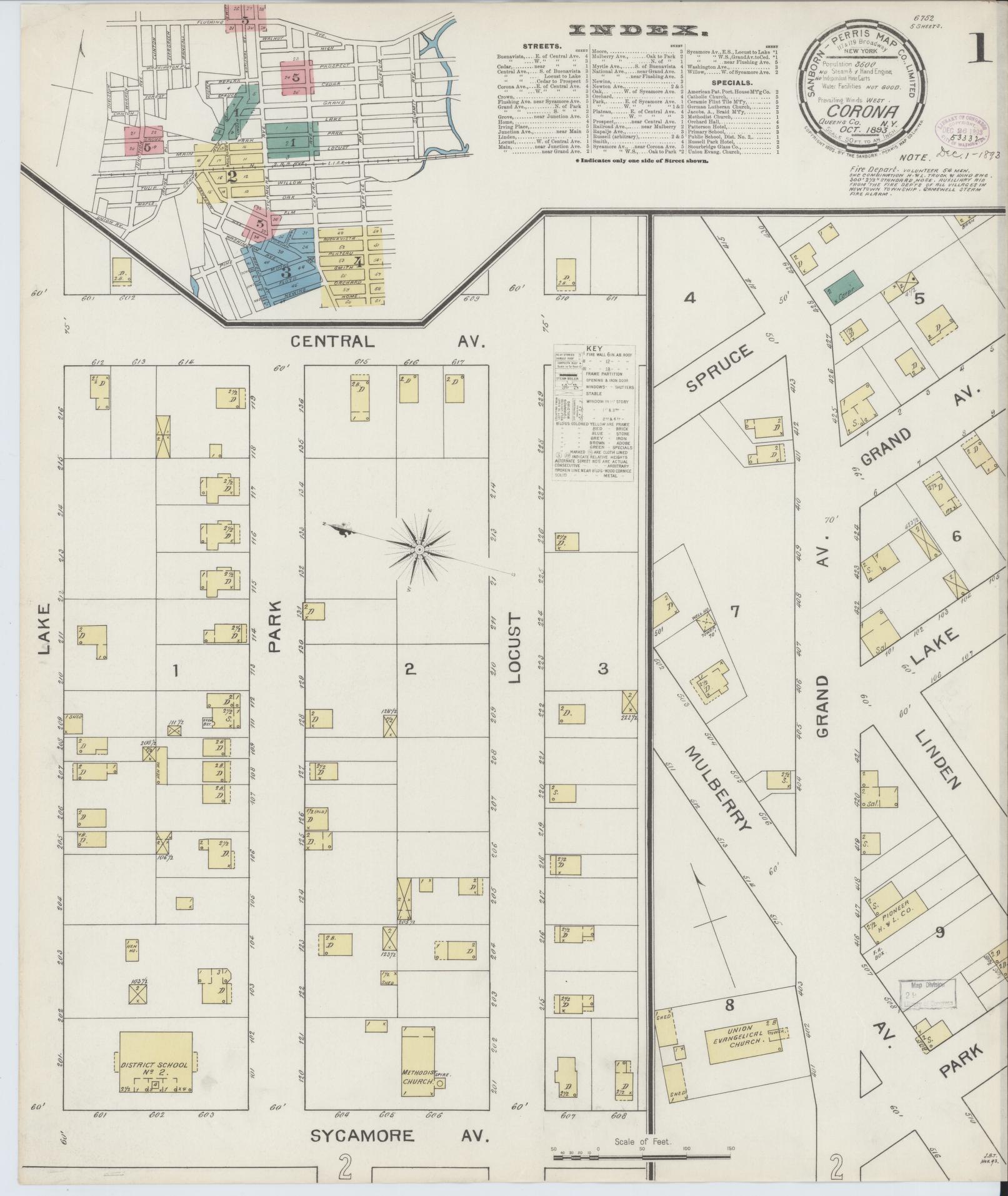 Sanborn Fire Insurance Map from Corona, Queens County, New York. (1893) – Historic Sanborn Fire Insurance Map Print