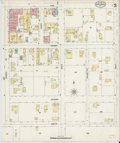 Sanborn Fire Insurance Map from Orlando, Orange County, Florida (1897), Sheet #0003 - Complete Map Set gallery image, historic Sanborn map, vintage wall art, Florida Florida