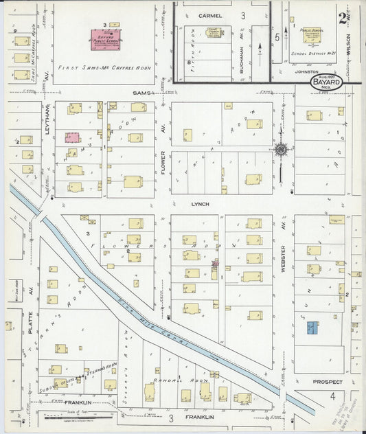 Sanborn Fire Insurance Map from Bayard, Morrill County, Nebraska (1920), Sheet #0002 - Historic Sanborn Fire Insurance Map Print, vintage old map wall art, antique decor, genealogy gift, Nebraska Nebraska map