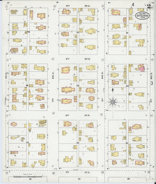Sanborn Fire Insurance Map from Saint Cloud, Stearns, Benton, and Sherburne Counties, Minnesota (1904), Sheet #0002 - Historic Sanborn Fire Insurance Map Print, vintage old map wall art, antique decor, genealogy gift, Minnesota Minnesota map