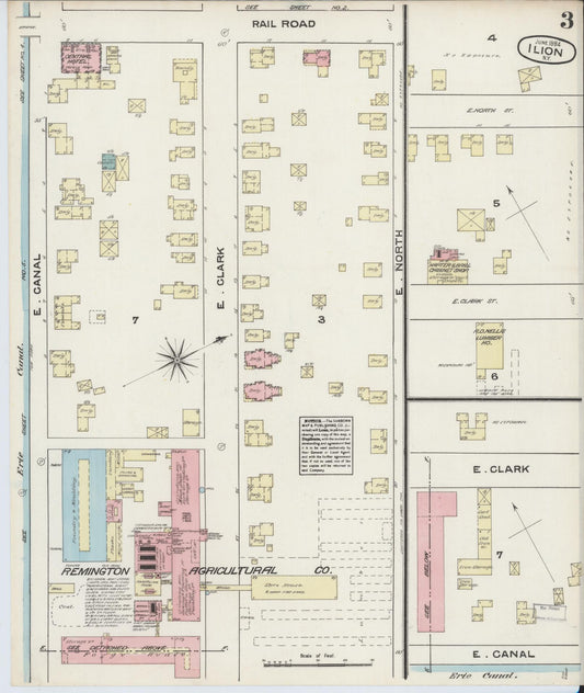 Sanborn Fire Insurance Map from Ilion, Herkimer County, New York (1884), Sheet #0003 - Historic Sanborn Fire Insurance Map Print, vintage old map wall art, antique decor, genealogy gift, New York New York map