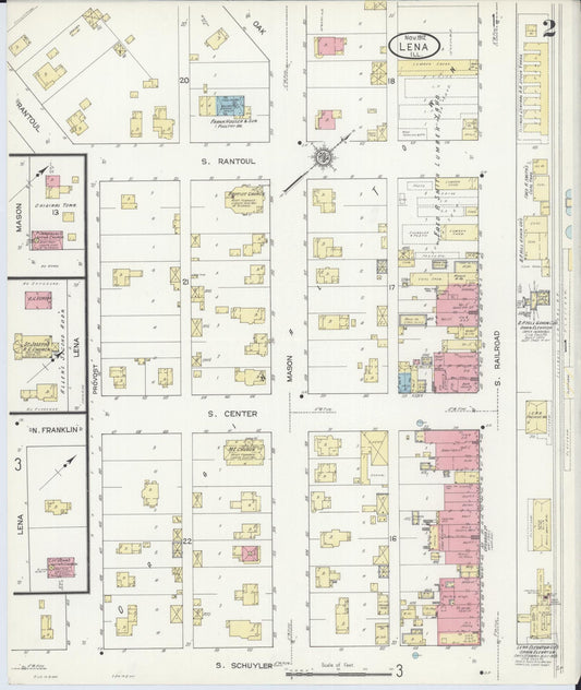 Sanborn Fire Insurance Map from Lena, Stephenson County, Illinois (1912), Sheet #0002 - Historic Sanborn Fire Insurance Map Print, vintage old map wall art, antique decor, genealogy gift, Illinois Illinois map