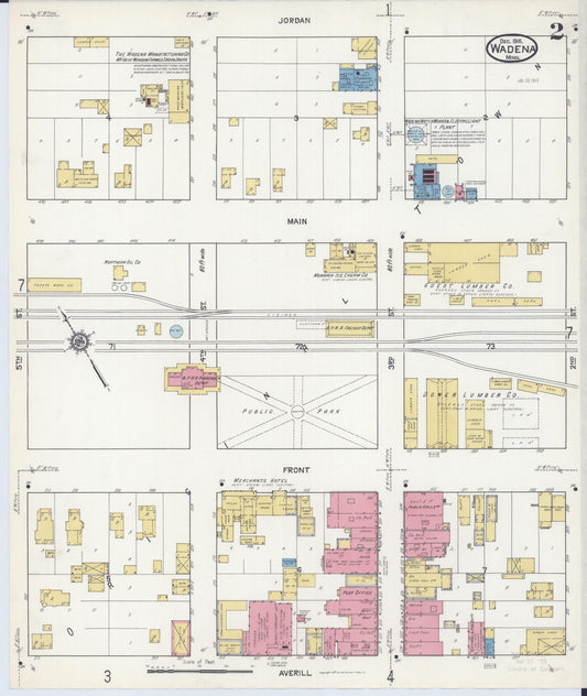 Sanborn Fire Insurance Map from Wadena, Wadena County, Minnesota (1916), Sheet #0002 - Historic Sanborn Fire Insurance Map Print, vintage old map wall art, antique decor, genealogy gift, Minnesota Minnesota map