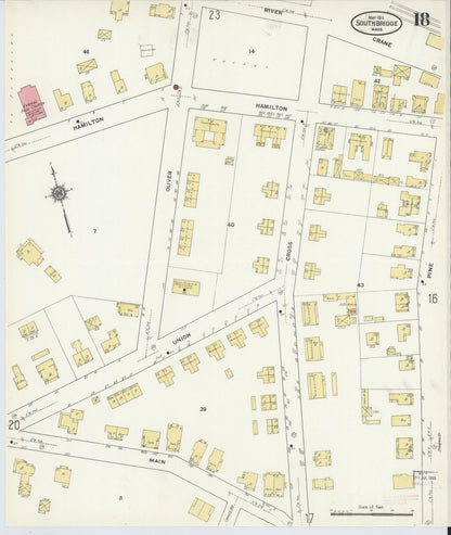 Sanborn Fire Insurance Map from Southbridge, Worcester County, Massachusetts (1911), Sheet #0018 - Complete Map Set gallery image, historic Sanborn map, vintage wall art, Massachusetts Massachusetts