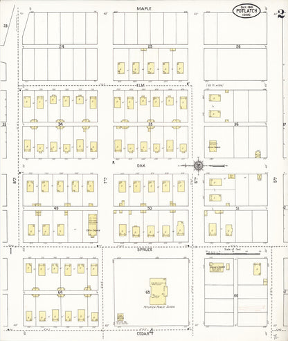 Sanborn Fire Insurance Map from Potlatch, Latah County, Idaho (1910), Sheet #0002 - Complete Map Set gallery image, historic Sanborn map, vintage wall art, Idaho Idaho