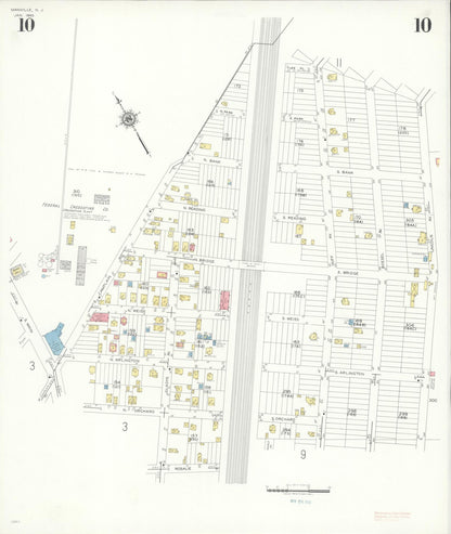 Sanborn Fire Insurance Map from Manville, Somerset County, New Jersey (1945), Sheet #0010 - Historic Sanborn Fire Insurance Map Print, vintage old map wall art, antique decor, genealogy gift, New Jersey New Jersey map