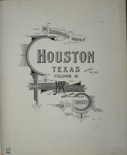 Sanborn Fire Insurance Map from Houston, Harris County, Texas (1950), Sheet #0001 - Complete Map Set gallery image, historic Sanborn map, vintage wall art, Texas Texas
