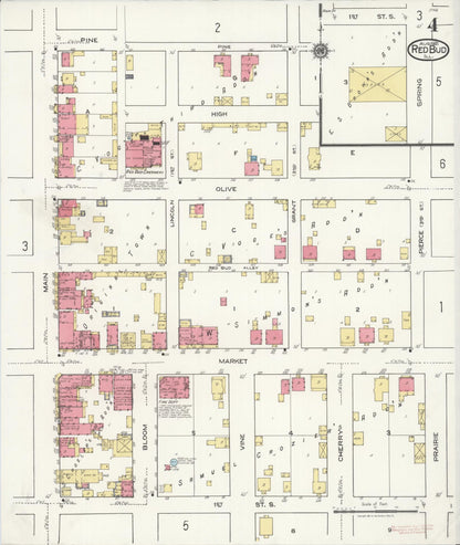 Sanborn Fire Insurance Map from Red Bud, Randolph County, Illinois (1921), Sheet #0004 - Complete Map Set gallery image, historic Sanborn map, vintage wall art, Illinois Illinois