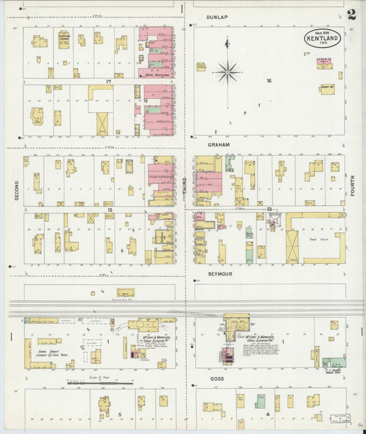 Sanborn Fire Insurance Map from Kentland, Newton County, Indiana (1899), Sheet #0002 - Historic Sanborn Fire Insurance Map Print, vintage old map wall art, antique decor, genealogy gift, Indiana Indiana map