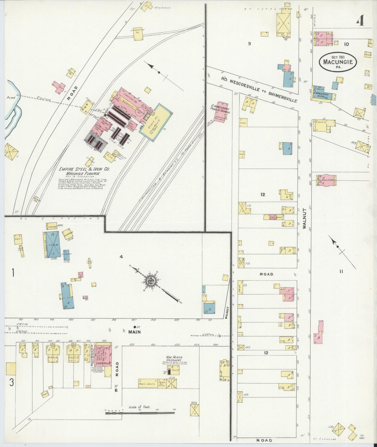 Sanborn Fire Insurance Map from Macungie, Lehigh County, Pennsylvania (1911), Sheet #0004 - Complete Map Set gallery image, historic Sanborn map, vintage wall art, Pennsylvania Pennsylvania