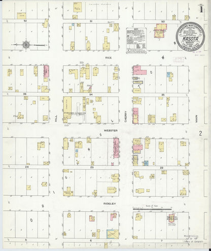 Sanborn Fire Insurance Map from Kasota, Le Sueur County, Minnesota (1910), Sheet #0001 - Complete Map Set gallery image, historic Sanborn map, vintage wall art, Minnesota Minnesota