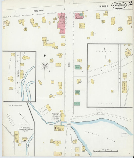 Sanborn Fire Insurance Map from Mannsville, Jefferson County, New York (1898), Sheet #0002 - Historic Sanborn Fire Insurance Map Print, vintage old map wall art, antique decor, genealogy gift, New York New York map