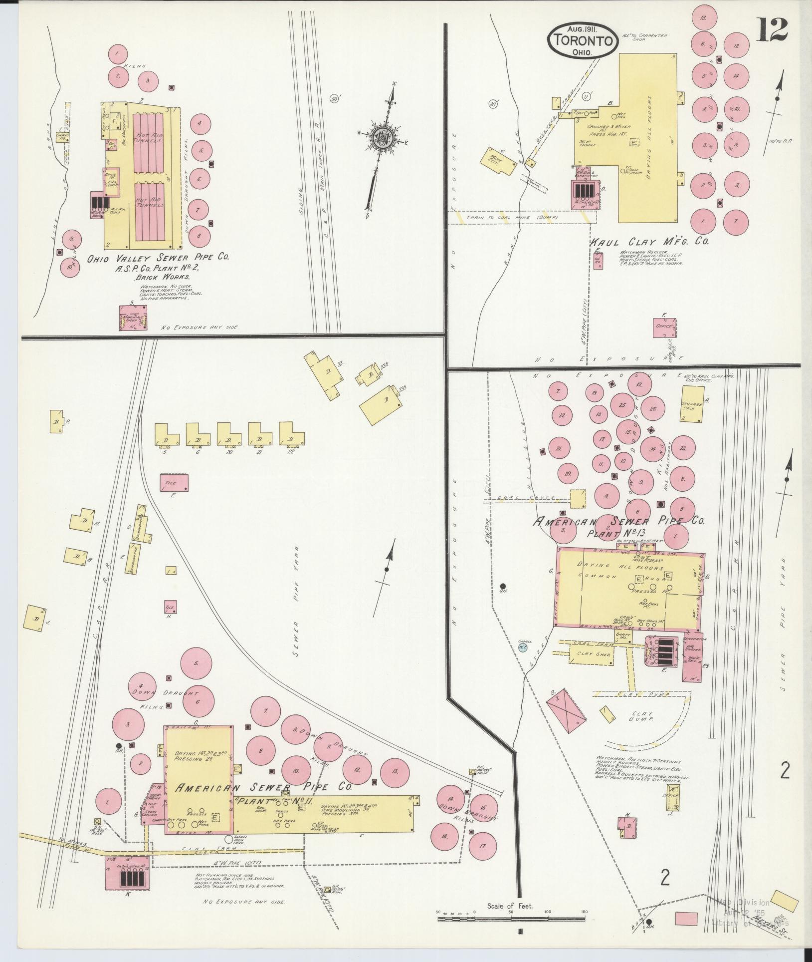 Sanborn Fire Insurance Map from Toronto, Jefferson County, Ohio (1911), Sheet #0012 - Complete Map Set gallery image, historic Sanborn map, vintage wall art, Ohio Ohio