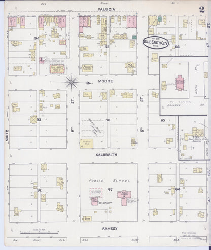 Sanborn Fire Insurance Map from Blue Earth, Faribault County, Minnesota (1891), Sheet #0002 - Complete Map Set gallery image, historic Sanborn map, vintage wall art, Minnesota Minnesota