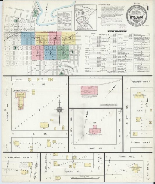 Sanborn Fire Insurance Map from Willmar, Kandiyohi County, Minnesota. (1914) – Map View