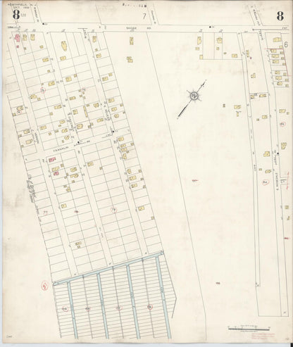 Sanborn Fire Insurance Map from Northfield, Atlantic County, New Jersey (1942), Sheet #0008 - Historic Sanborn Fire Insurance Map Print, vintage old map wall art, antique decor, genealogy gift, New Jersey New Jersey map