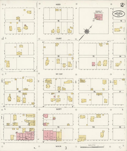 Sanborn Fire Insurance Map from Moro, Sherman County, Oregon (1910), Sheet #0002 - Complete Map Set gallery image, historic Sanborn map, vintage wall art, Oregon Oregon