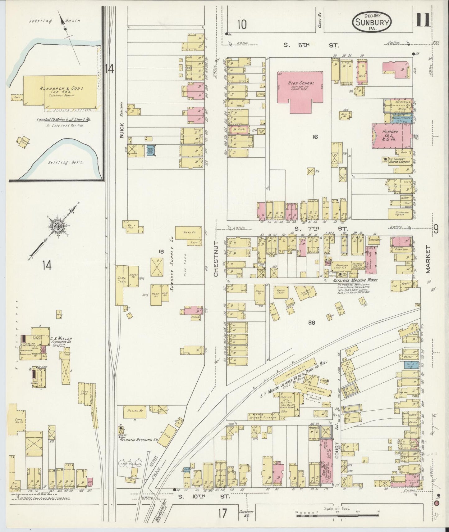 Sanborn Fire Insurance Map from Sunbury, Northumberland County, Pennsylvania (1912), Sheet #0011 - Complete Map Set gallery image, historic Sanborn map, vintage wall art, Pennsylvania Pennsylvania