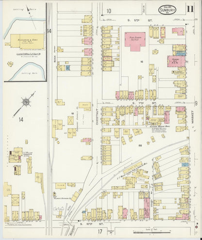 Sanborn Fire Insurance Map from Sunbury, Northumberland County, Pennsylvania (1912), Sheet #0011 - Complete Map Set gallery image, historic Sanborn map, vintage wall art, Pennsylvania Pennsylvania