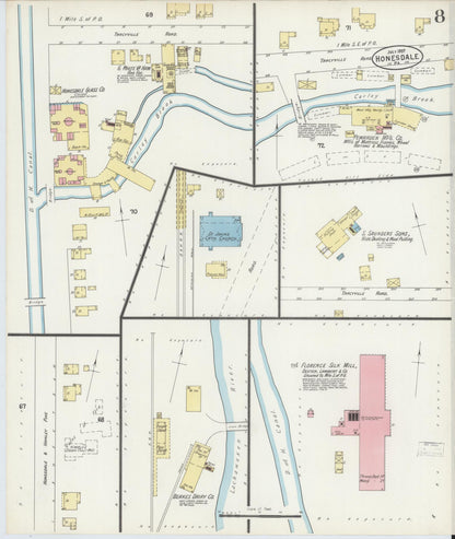Sanborn Fire Insurance Map from Honesdale, Wayne County, Pennsylvania (1897), Sheet #0008 - Complete Map Set gallery image, historic Sanborn map, vintage wall art, Pennsylvania Pennsylvania