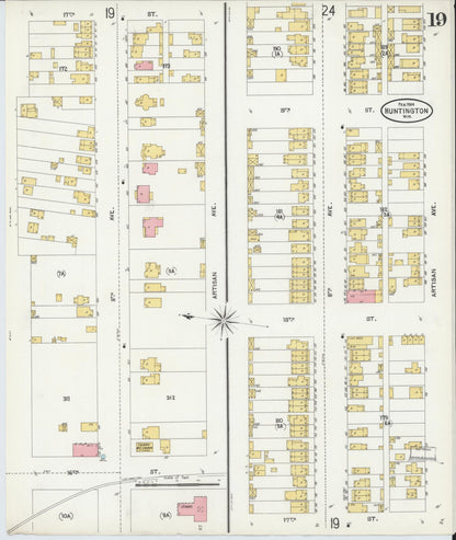 Sanborn Fire Insurance Map from Huntington, Cabell County, West Virginia (1904), Sheet #0019 - Complete Map Set gallery image, historic Sanborn map, vintage wall art, West Virginia West Virginia