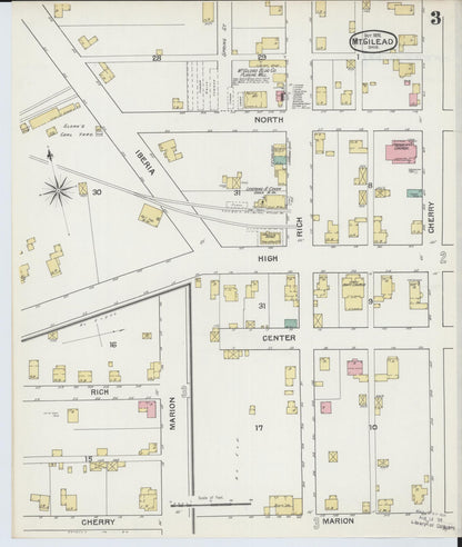 Sanborn Fire Insurance Map from Mount Gilead, Morrow County, Ohio (1892), Sheet #0003 - Complete Map Set gallery image, historic Sanborn map, vintage wall art, Ohio Ohio