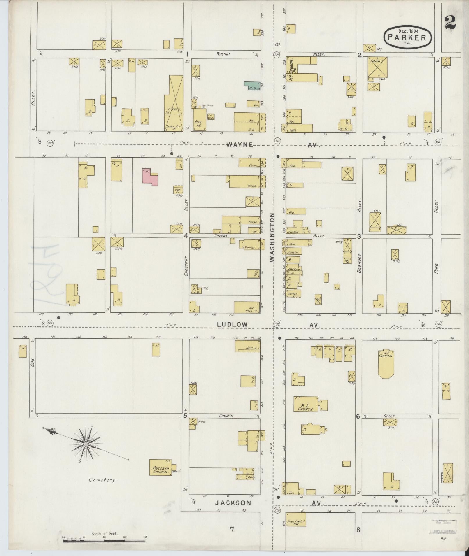 Sanborn Fire Insurance Map from Parkers Landing, Armstrong County, Pennsylvania (1894), Sheet #0002 - Complete Map Set gallery image, historic Sanborn map, vintage wall art, Pennsylvania Pennsylvania
