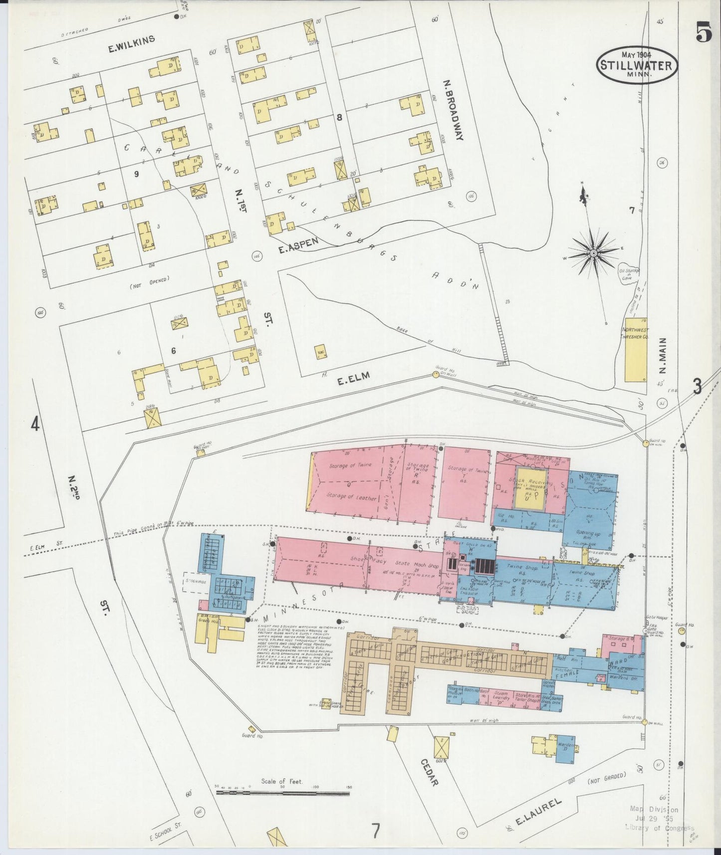 Sanborn Fire Insurance Map from Stillwater, Washington County, Minnesota (1904), Sheet #0005 - Complete Map Set gallery image, historic Sanborn map, vintage wall art, Minnesota Minnesota