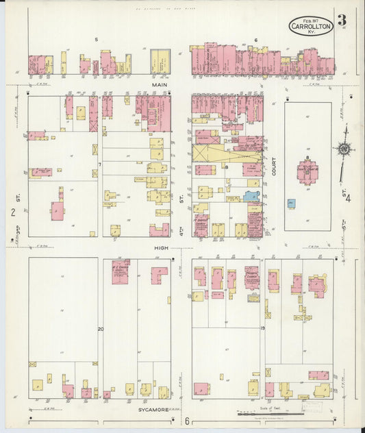 Sanborn Fire Insurance Map from Carrollton, Carroll County, Kentucky (1917), Sheet #0003 - Historic Sanborn Fire Insurance Map Print, vintage old map wall art, antique decor, genealogy gift, Kentucky Kentucky map
