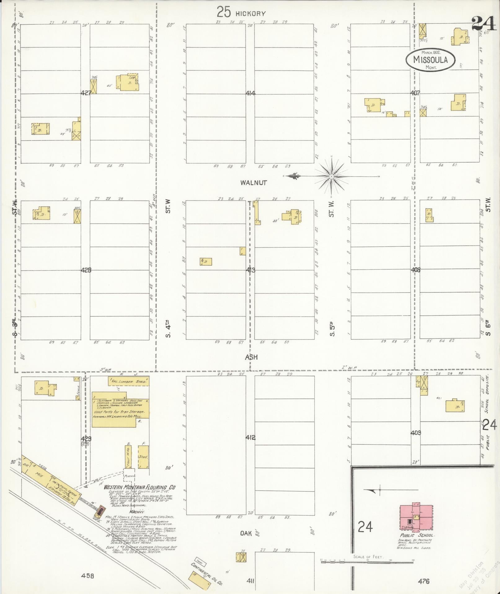Sanborn Fire Insurance Map from Missoula, Missoula County, Montana (1902), Sheet #0024 - Complete Map Set gallery image, historic Sanborn map, vintage wall art, Montana Montana