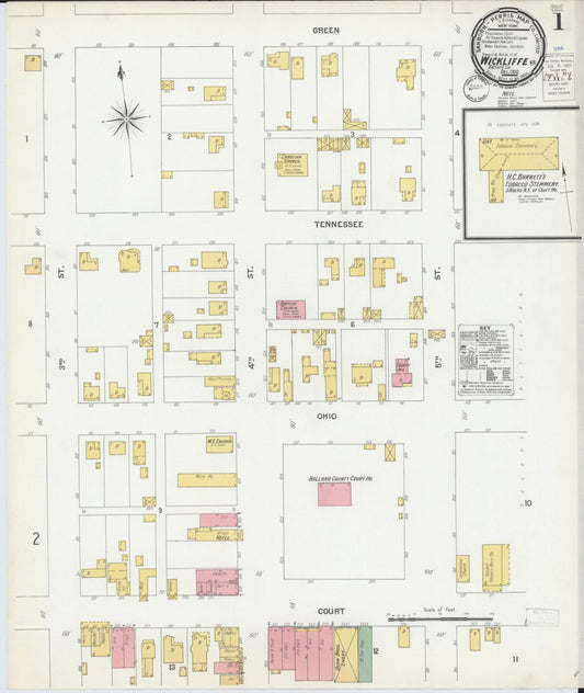 Sanborn Fire Insurance Map from Wickliffe, Ballard County, Kentucky. (1900) – Historic Sanborn Fire Insurance Map Print