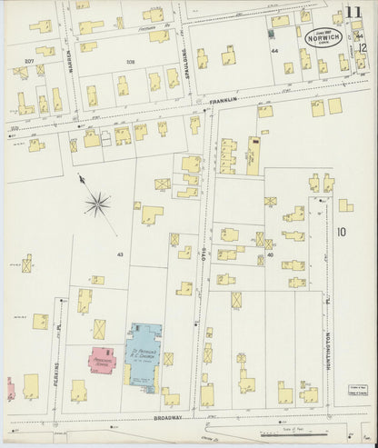 Sanborn Fire Insurance Map from Norwich, New London County, Connecticut (1897), Sheet #0011 - Complete Map Set gallery image, historic Sanborn map, vintage wall art, Connecticut Connecticut
