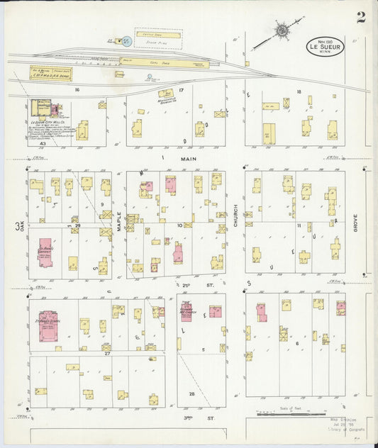 Sanborn Fire Insurance Map from Le Sueur, Le Sueur County, Minnesota (1910), Sheet #0002 - Historic Sanborn Fire Insurance Map Print, vintage old map wall art, antique decor, genealogy gift, Minnesota Minnesota map
