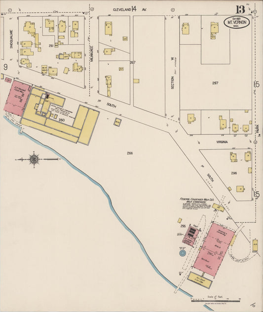 Sanborn Fire Insurance Map from Mount Vernon, Skagit County, Washington (1921), Sheet #0013 - Historic Sanborn Fire Insurance Map Print, vintage old map wall art, antique decor, genealogy gift, Washington Washington map