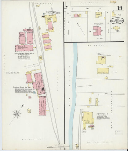 Sanborn Fire Insurance Map from Charleston, Kanawha County, West Virginia (1897), Sheet #0013 - Complete Map Set gallery image, historic Sanborn map, vintage wall art, West Virginia West Virginia
