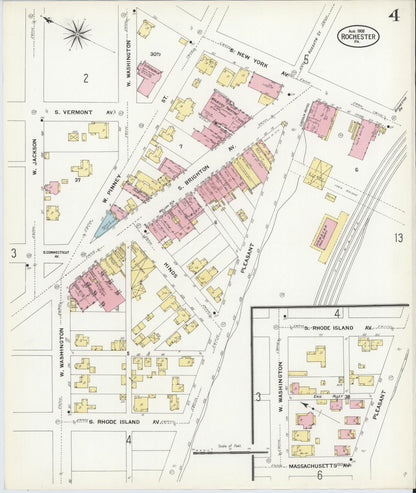 Sanborn Fire Insurance Map from Rochester, Beaver County, Pennsylvania (1908), Sheet #0004 - Complete Map Set gallery image, historic Sanborn map, vintage wall art, Pennsylvania Pennsylvania