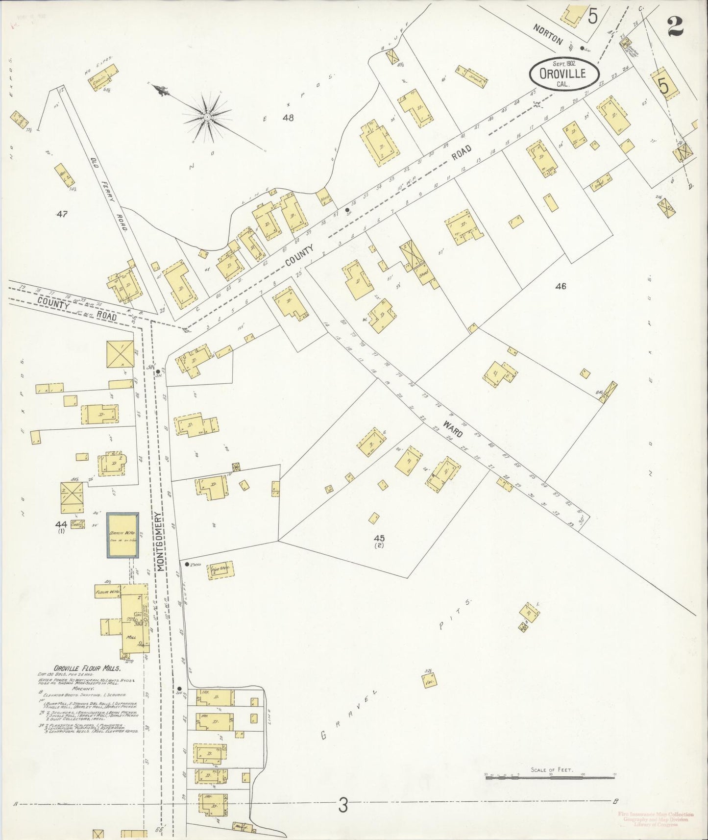 Sanborn Fire Insurance Map from Oroville, Butte County, California (1902), Sheet #0002 - Complete Map Set gallery image, historic Sanborn map, vintage wall art, California California