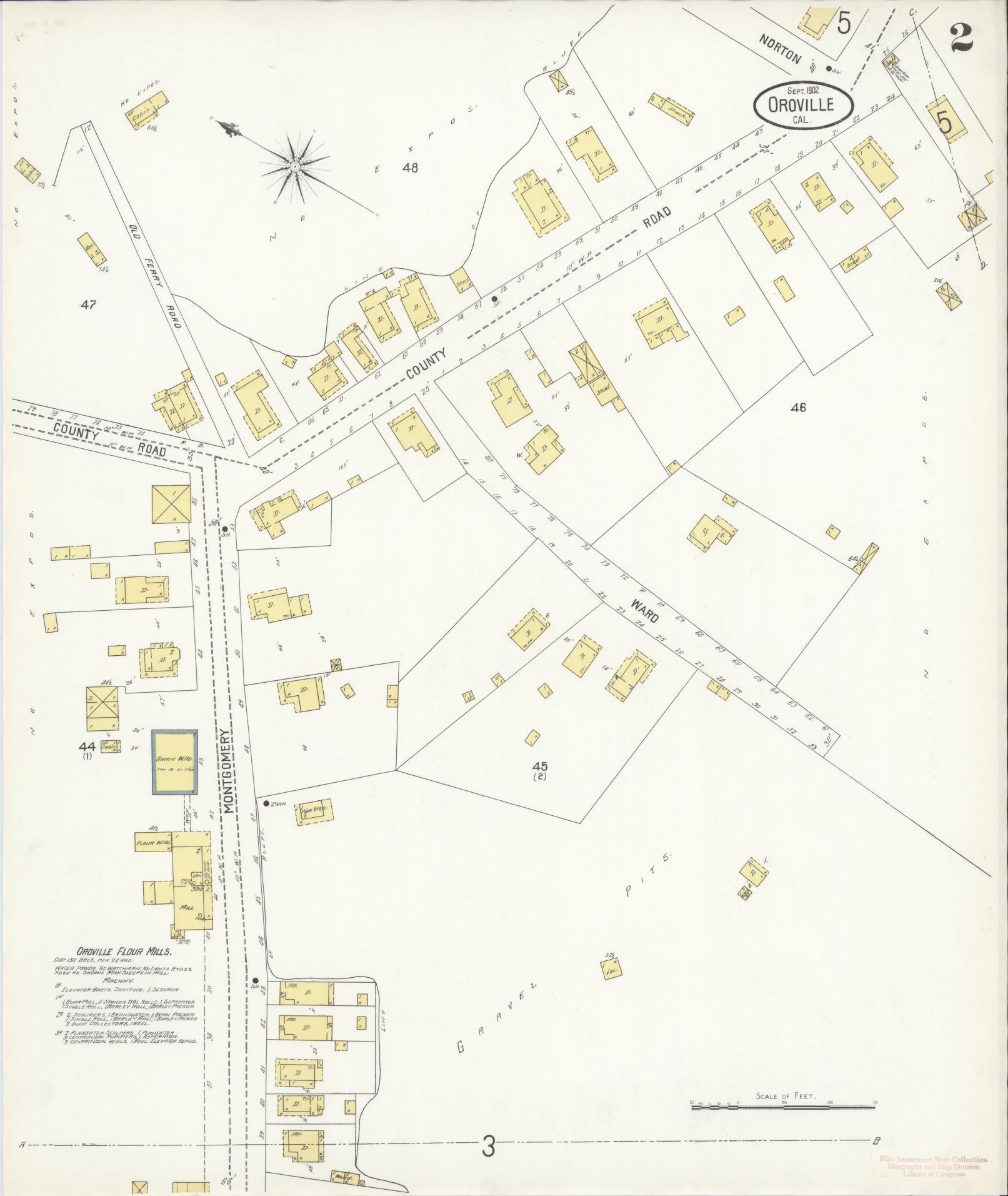 Sanborn Fire Insurance Map from Oroville, Butte County, California (1902), Sheet #0002 - Complete Map Set gallery image, historic Sanborn map, vintage wall art, California California