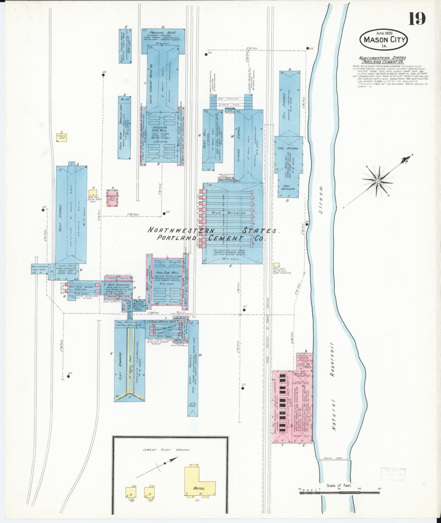 Sanborn Fire Insurance Map from Mason City, Cerro Gordo County, Iowa (1909), Sheet #0019 - Historic Sanborn Fire Insurance Map Print