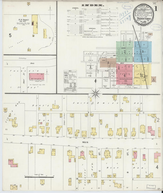 Sanborn Fire Insurance Map from Thorntown, Boone County, Indiana (1898), Sheet #0001 - Historic Sanborn Fire Insurance Map Print, vintage old map wall art, antique decor, genealogy gift, Indiana Indiana map